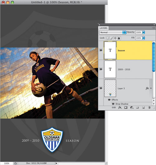 Sports Poster Backscreened Layout