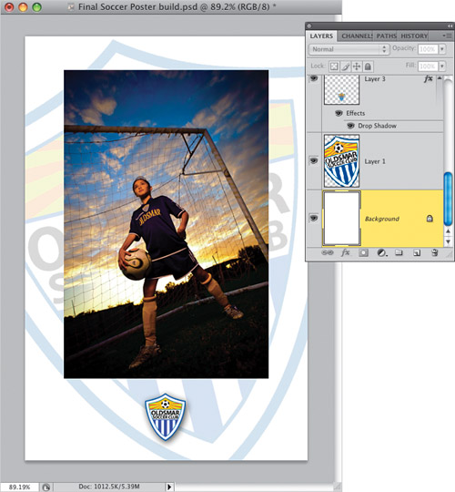 Sports Poster Backscreened Layout