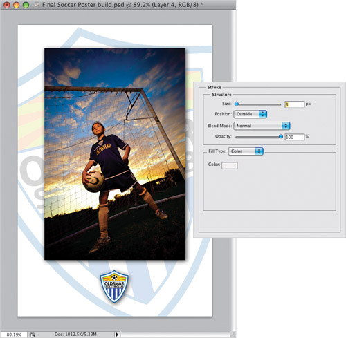 Sports Poster Backscreened Layout