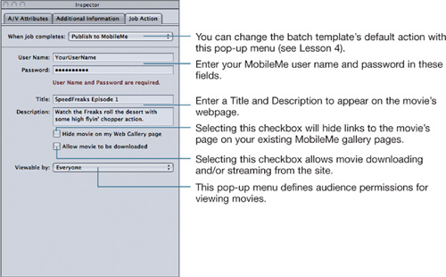 Customizing the Job Action