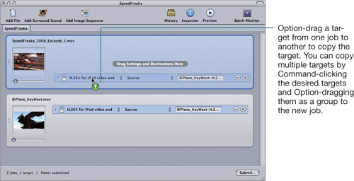 Copying and Pasting Jobs and Targets