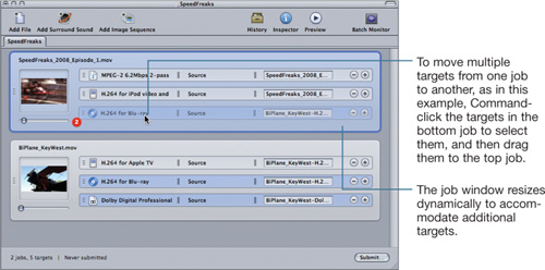 Copying and Pasting Jobs and Targets