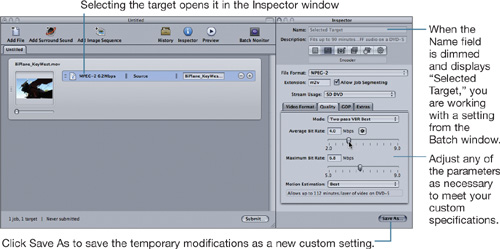 Saving Temporary Modifications to Settings