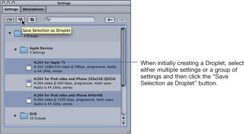 Managing Multiple Settings in Droplets