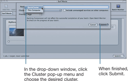 Submitting a Batch to a QuickCluster