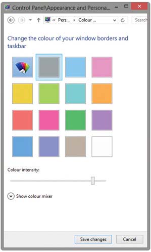 Figure 2.4 This shows the operating system Appearance options for Macintosh (top) and Windows 8 (bottom).