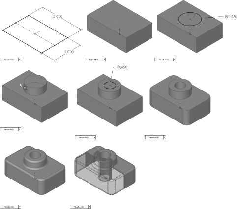 Features that are used to create a simple part