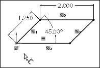 The fully defined sketch cannot be dragged, and there are no degrees of freedom.