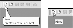 SolidWorks uses large Tooltips by default, although it can also show small Tooltips.