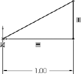 Draw a right triangle.