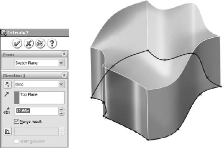 Extruding a non-planar 3D sketch