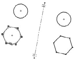 The Dynamic Mirror centerline with hatch marks