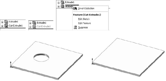 Suppressing a feature