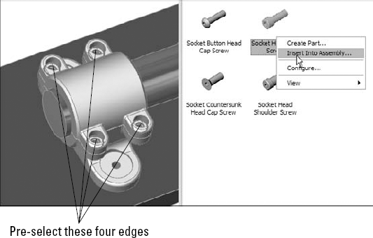 Inserting four screws at once using Toolbox