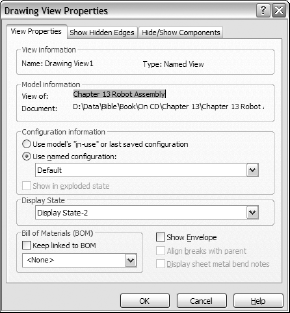 The Drawing View Properties dialog box