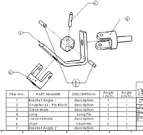 The drawing view and the BOM after step 11