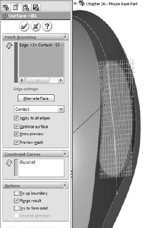 The Fill Surface feature with constraint curves