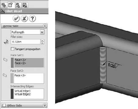 Using the Fillet Bead interface