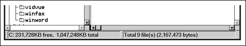 The Windows 3.x File Manager took great pains to report the exact number of bytes used by files on the disk. Does this precision help us understand whether we need to clear space on the disk? Certainly not. Furthermore, is a seven-digit number the best way to indicate the disk’s status? Wouldn’t a graphical representation that showed the space usage in a proportional manner (like a pie chart) be more meaningful? Luckily, Microsoft Windows now uses pie charts to indicate disk usage.