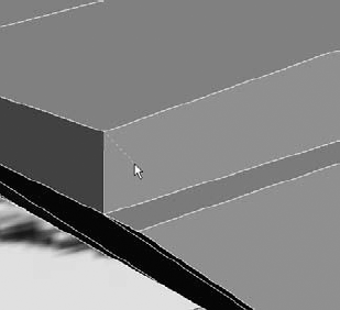 Creating the vertical edges needed to slope the top surface