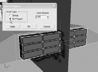 Apply the Symmetry modifier to model the right side of the tank.