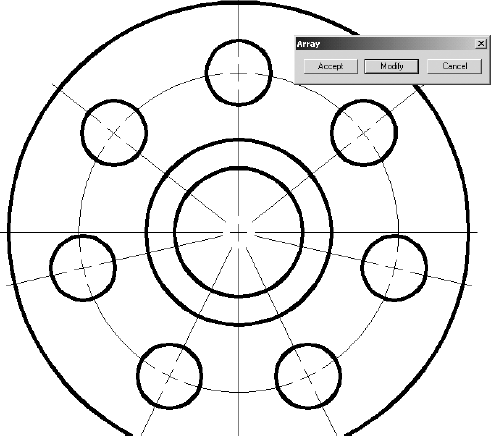 Completed circular center lines