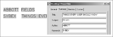Drawing properties as fields