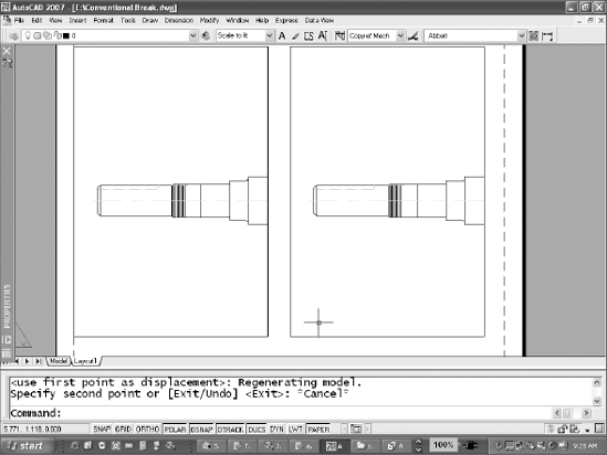 Add a second viewport for a conventional break