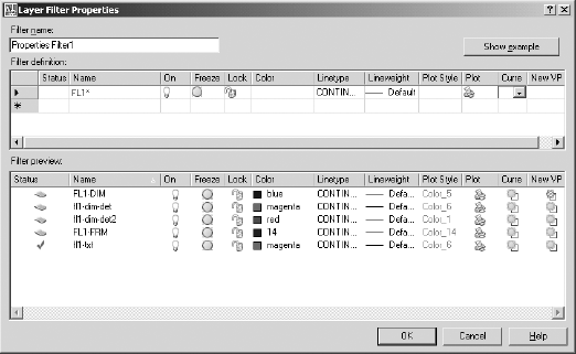 Layer Filter Properties dialog box