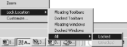 Locking toolbars and palettes