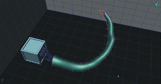 The shaking joints add a dramatic deformation to our severed tentacle animation.