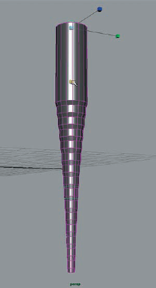 Scaling the top joint causes the telescopic sections of the leg to retract.