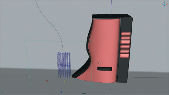 If the soda machine is deformed in a weird way at the start of your animation, the base shape for the second lattice may be scaled too high.