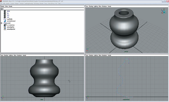 This layout configuration makes animating the vase easy.