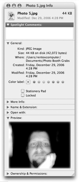 The Get Info command in Mac OS X can show previews of many different graphic file types.