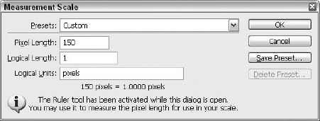 Like establishing that 1 inch equals a mile on a map, you can set the scale for your image.