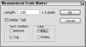 Decide how you want your scale markers to look, and then work with them through the layers palette.