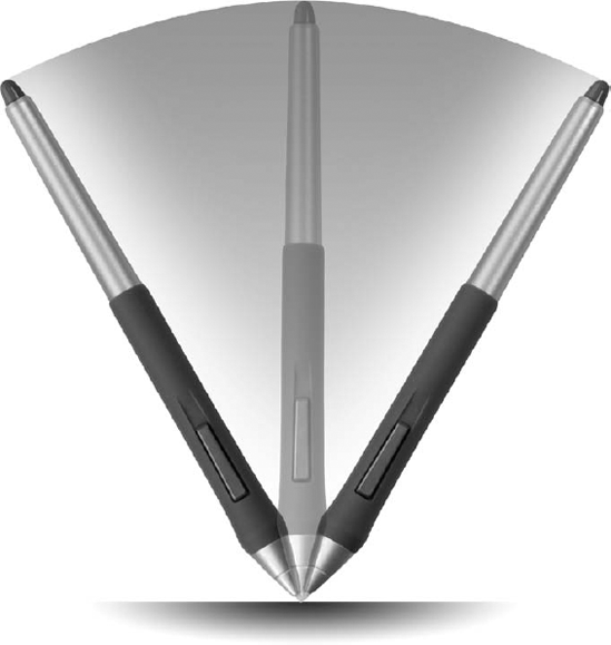 Most tablets are sensitive not only to the amount of pressure you apply to your stylus, but also to the angle of the stylus relative to the tablet.