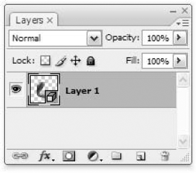A 3D layer as seen in the Layers palette