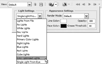 The Lights from File option use the lighting effects created in the original authoring program.