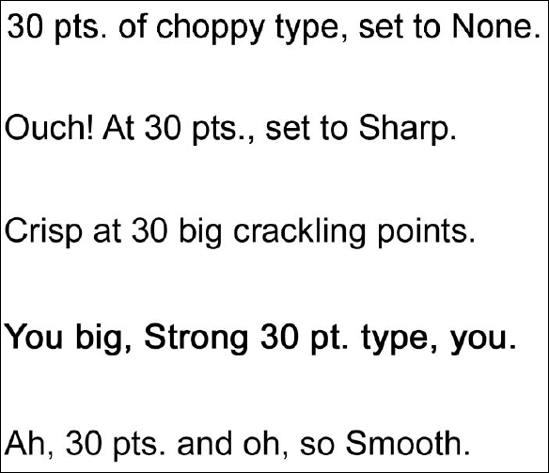 The differences can be subtle and are most obvious on the smaller type. If you're not sure which one you need, try 'em all and see which one looks best on a case-by-case basis.