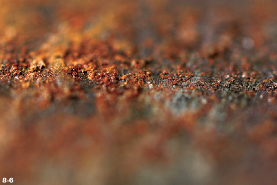 ABOUT THIS PHOTO A rusty sheet of metal. Taken with a Canon MP65-E f/2.8 macro lens and a MT-24EX Macro Twin Lite flash. 1/250 sec., f/2.8 at ISO 100.