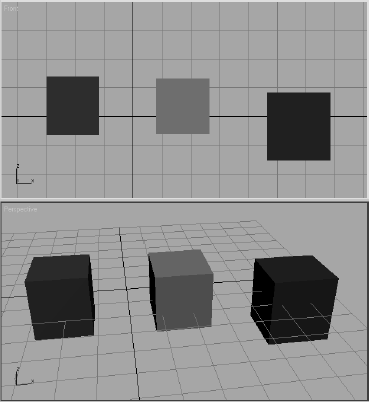 Create three linedup boxes.