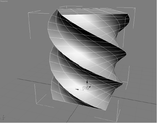 Adding more segments to the box makes the deformation from the Twist modifier smoother.