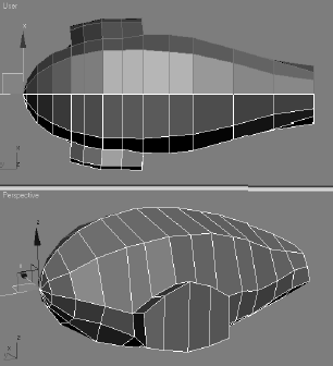 The rocket mesh before smoothing is enabled