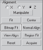 The Alignment section for the UVW Map parameters