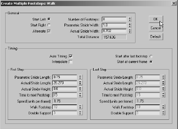 Creating multiple footsteps