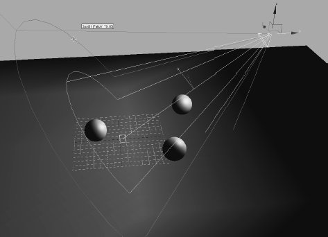 Setting the hotspot and falloff ranges