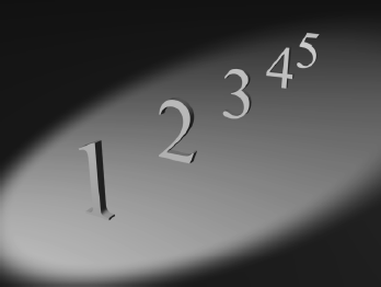 A light with no decay evenly illuminates all the numbers.