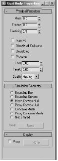 Open the Rigid Body Properties dialog box.